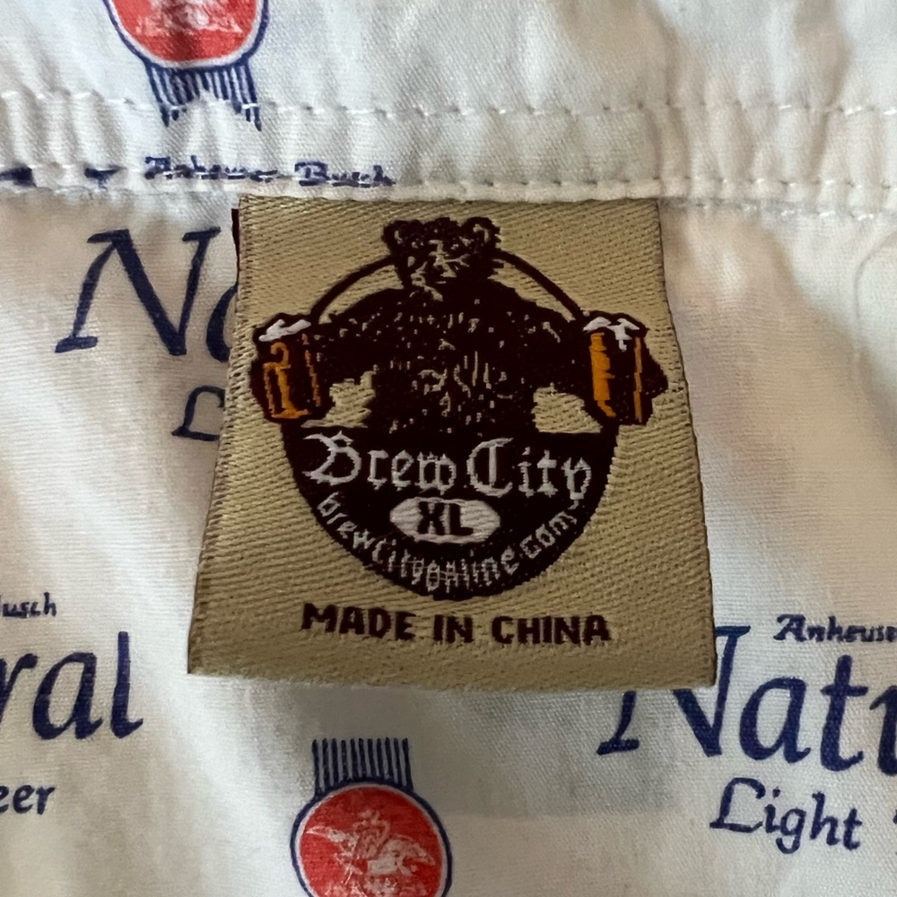 Natural Light Beer Short Sleeve Button Down Shirt Size XL - Picture 4 of 5